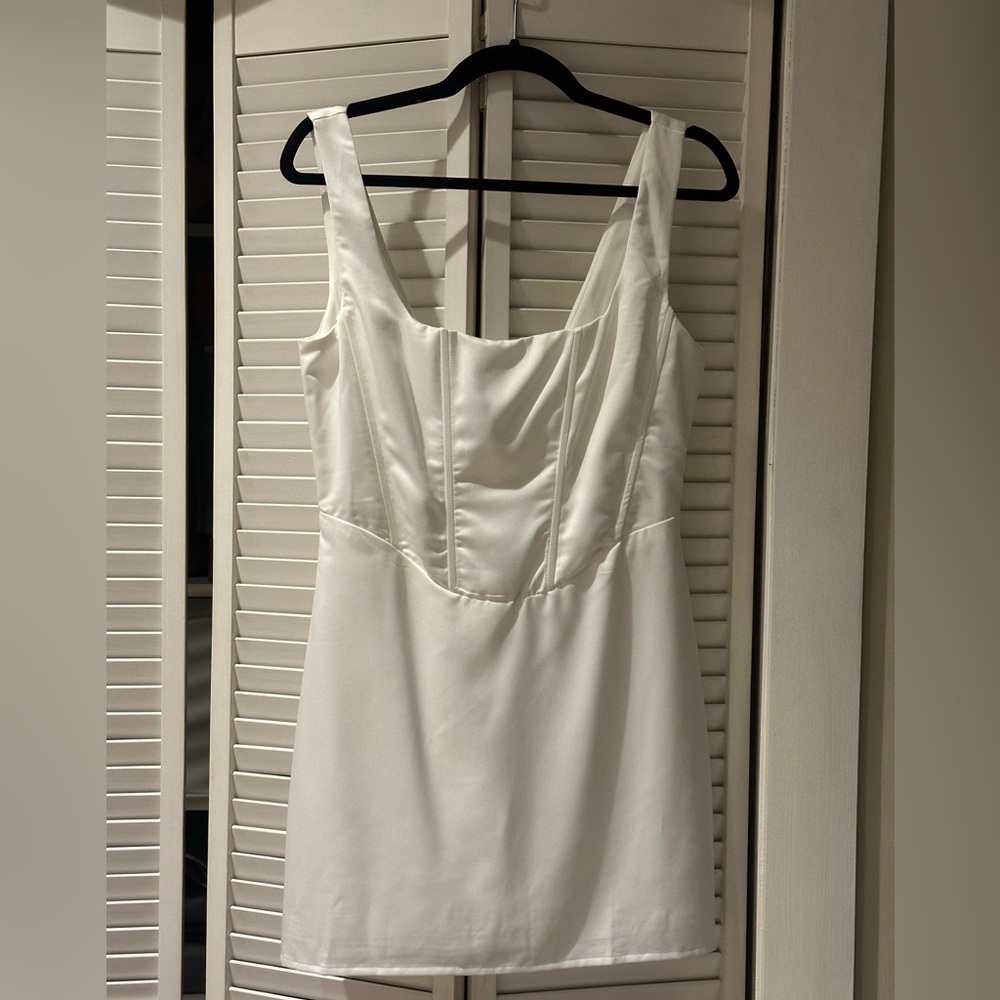 NWT Satin Corset White Minidress